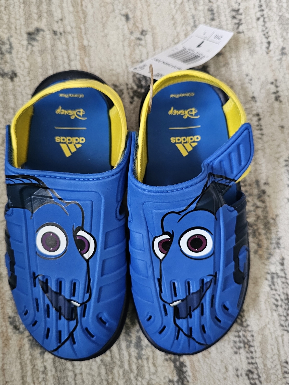 Adidas Kids' Blue Disney Finding Dory Slip-Ons Kids SIZE 1